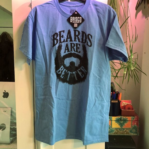 NWT Brisco Brands Beards Are Better Men's T-shirt - Size M - Picture 1 of 5